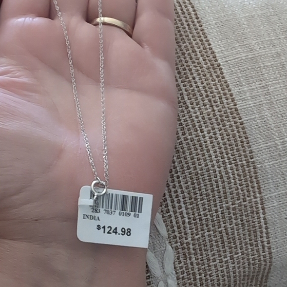 Sterling Silver Diamond Necklace - Picture 5 of 7